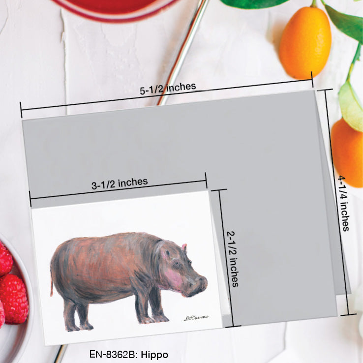 Hippo, Greeting Card (8362B), Enclosure Card, www.printedcanvas.com