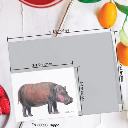 Hippo, Greeting Card (8362B), Enclosure Card, www.printedcanvas.com