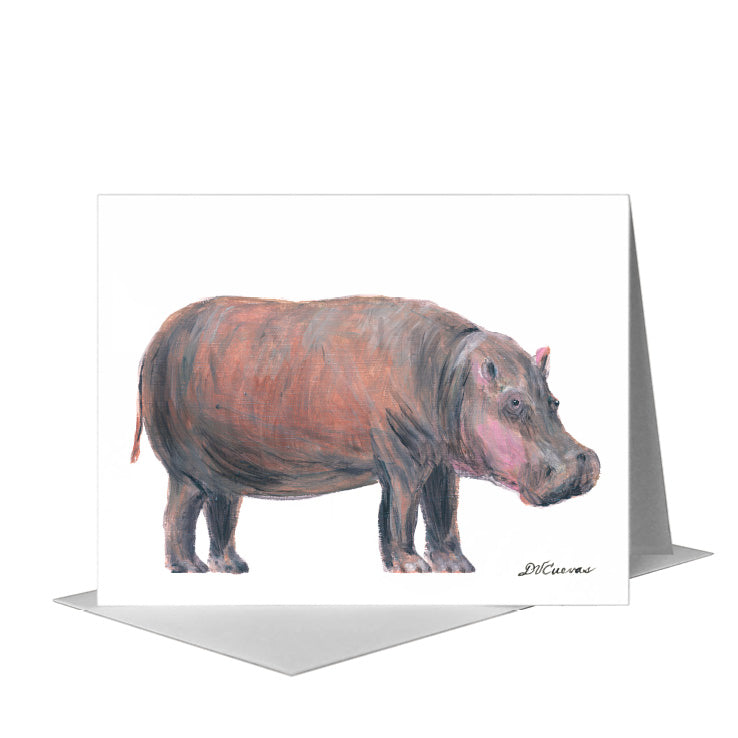 Hippo, Greeting Card (#8362B), A2 Card Front, www.printedcanvas.com