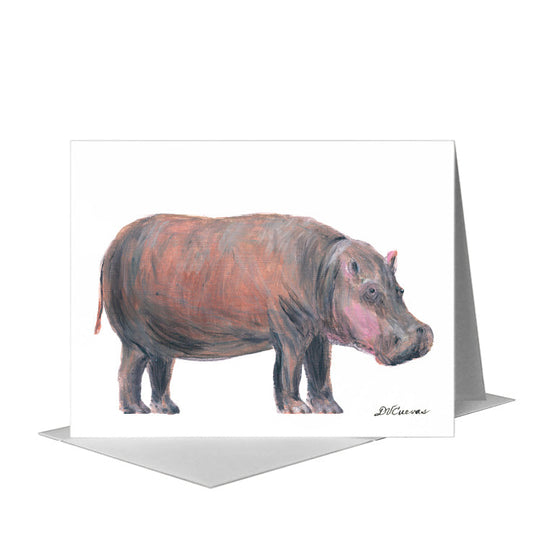 Hippo, Greeting Card (#8362B) A2 Card Front, www.printedcanvas.com