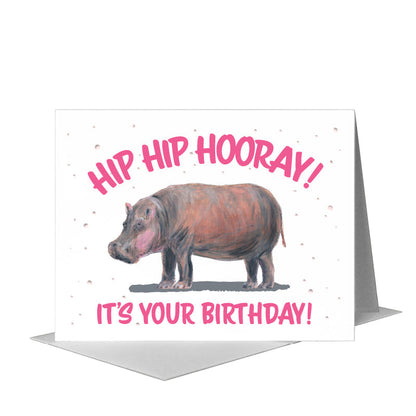 Hippo, Greeting Card (#8362D) A2 Card Front, www.printedcanvas.com