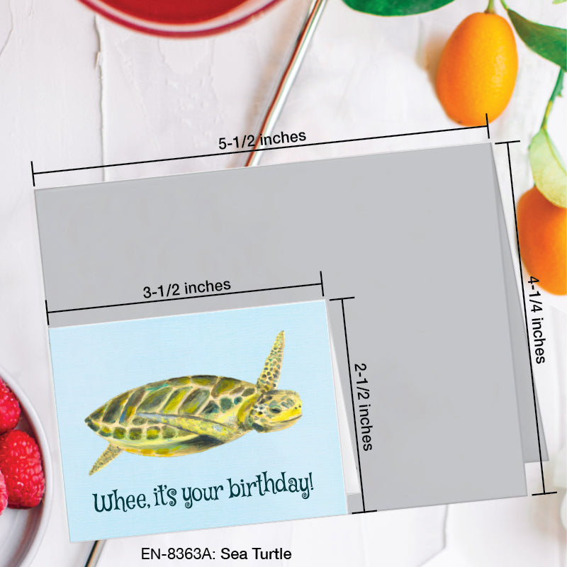 Sea Turtle, Greeting Card (8363A), Enclosure, www.printedcanvas.com
