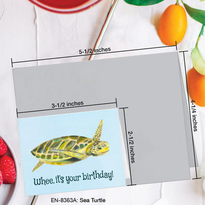 Sea Turtle, Greeting Card (8363A), Enclosure, www.printedcanvas.com