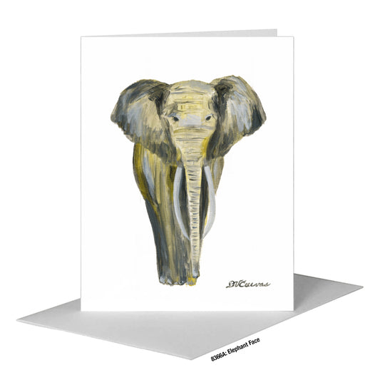 Elephant Face, Greeting Card (#8366A)