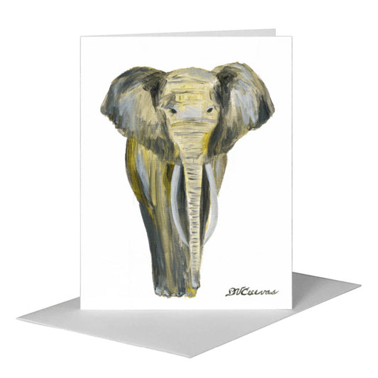 Elephant Face, Greeting Card (#8366A) A2 Card Front, www.printedcanvas.com