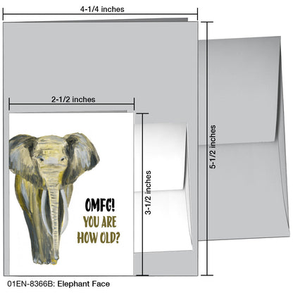 Elephant Face, Greeting Card (8366B), Enclosure, printedcanvas.com
