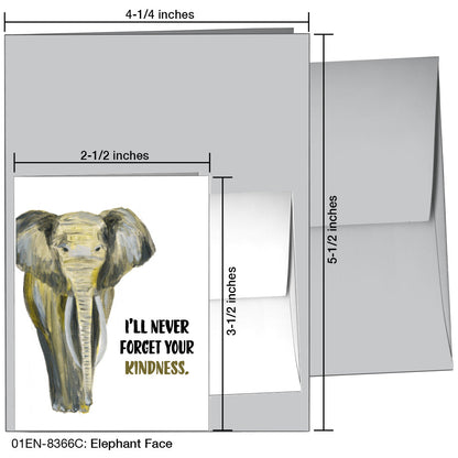 Elephant Face, Greeting Card (8366C), Enclosure, printedcanvas.com