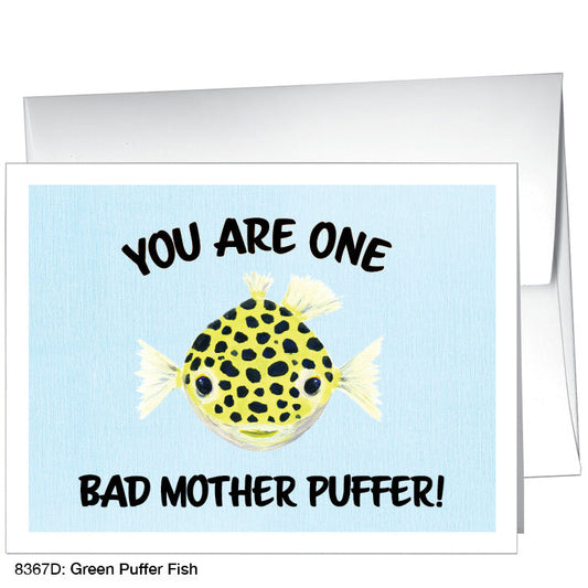 Green Puffer Fish, Greeting Card (8367D)