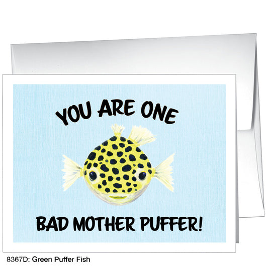 Green Puffer Fish, Greeting Card (8367D), A2 Card, printedcanvas.com