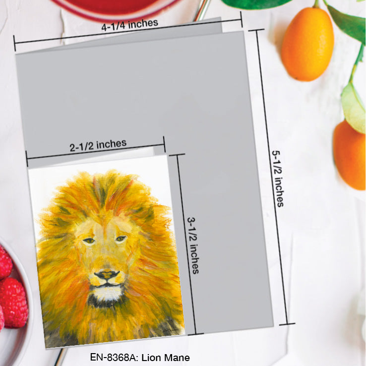 Lion Mane, Greeting Card (8368A), Enclosure Card, www.printedcanvas.com