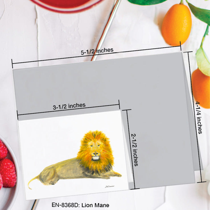 Lion Mane, Greeting Card (8368D), Enclosure Card, www.printedcanvas.com