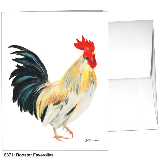 Rooster Faverolles, Greeting Card (8371A), A2 Card Front, www.printedcanvas.com