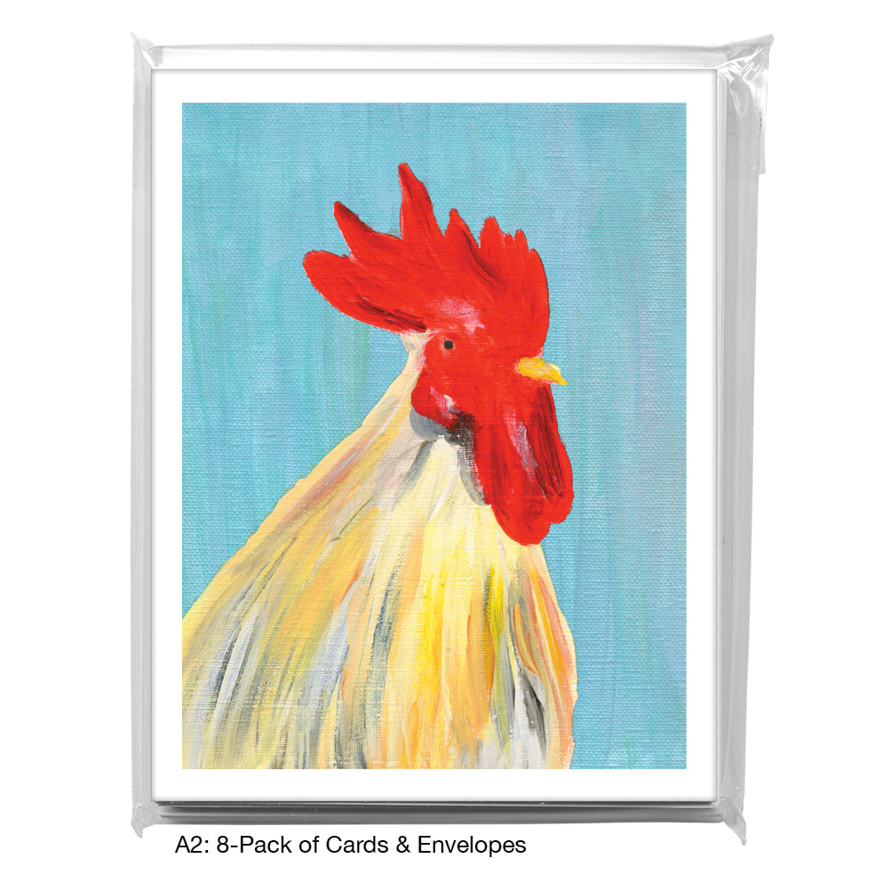 Rooster Faverolles, Greeting Card (8371A), A2 8-Pack, printedcanvas.com