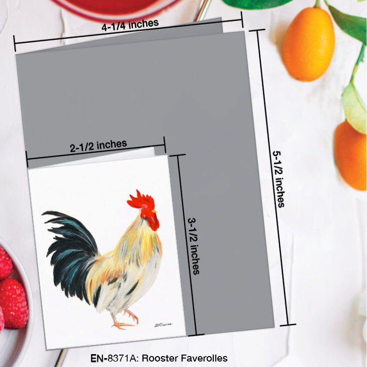 Rooster Faverolles, Greeting Card (8371A), Enclosure Card, www.printedcanvas.com