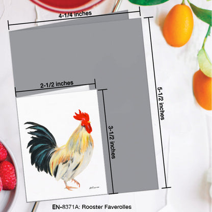Rooster Faverolles, Greeting Card (8371A), Enclosure Card, www.printedcanvas.com