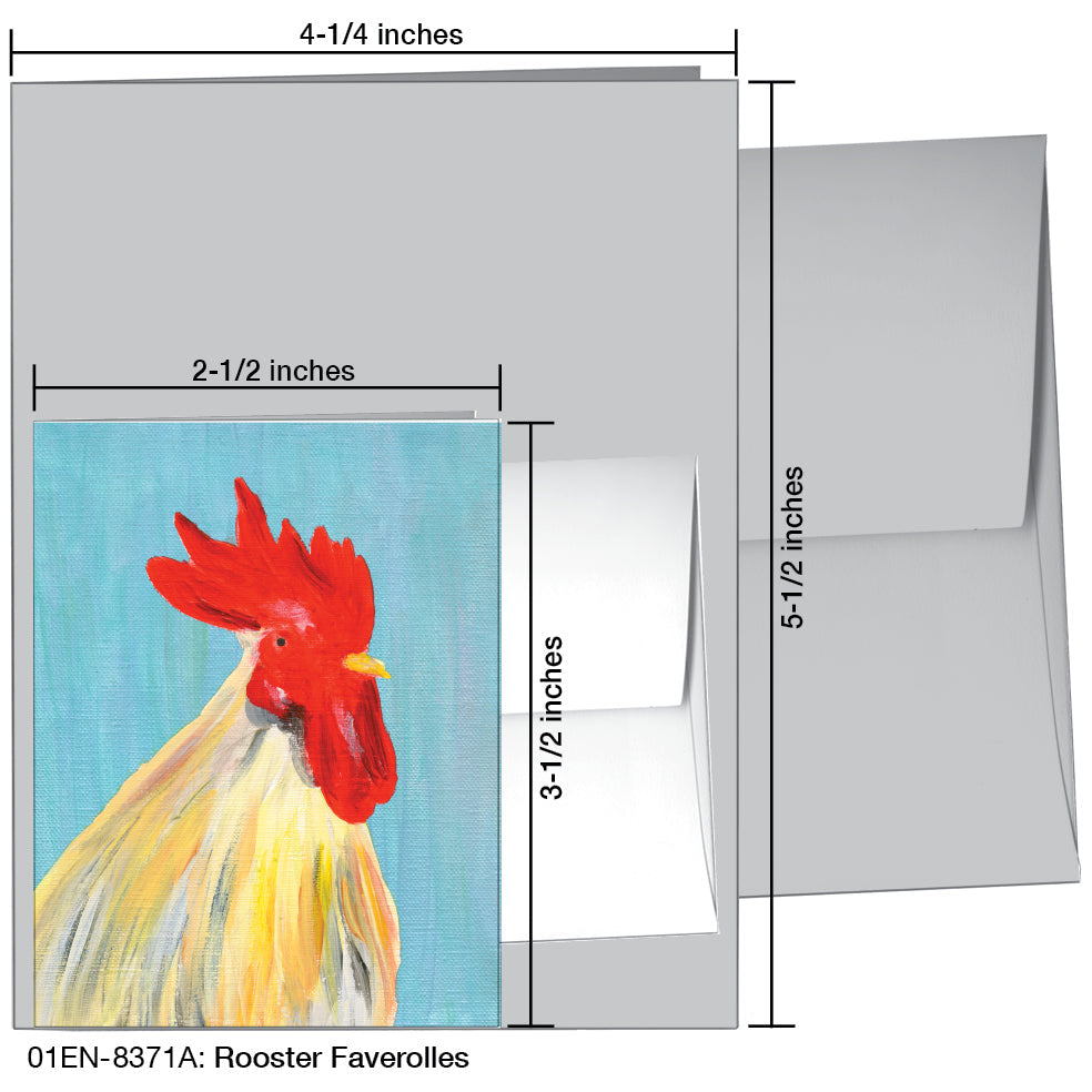 Rooster Faverolles, Greeting Card (8371A), Enclosure, printedcanvas.com