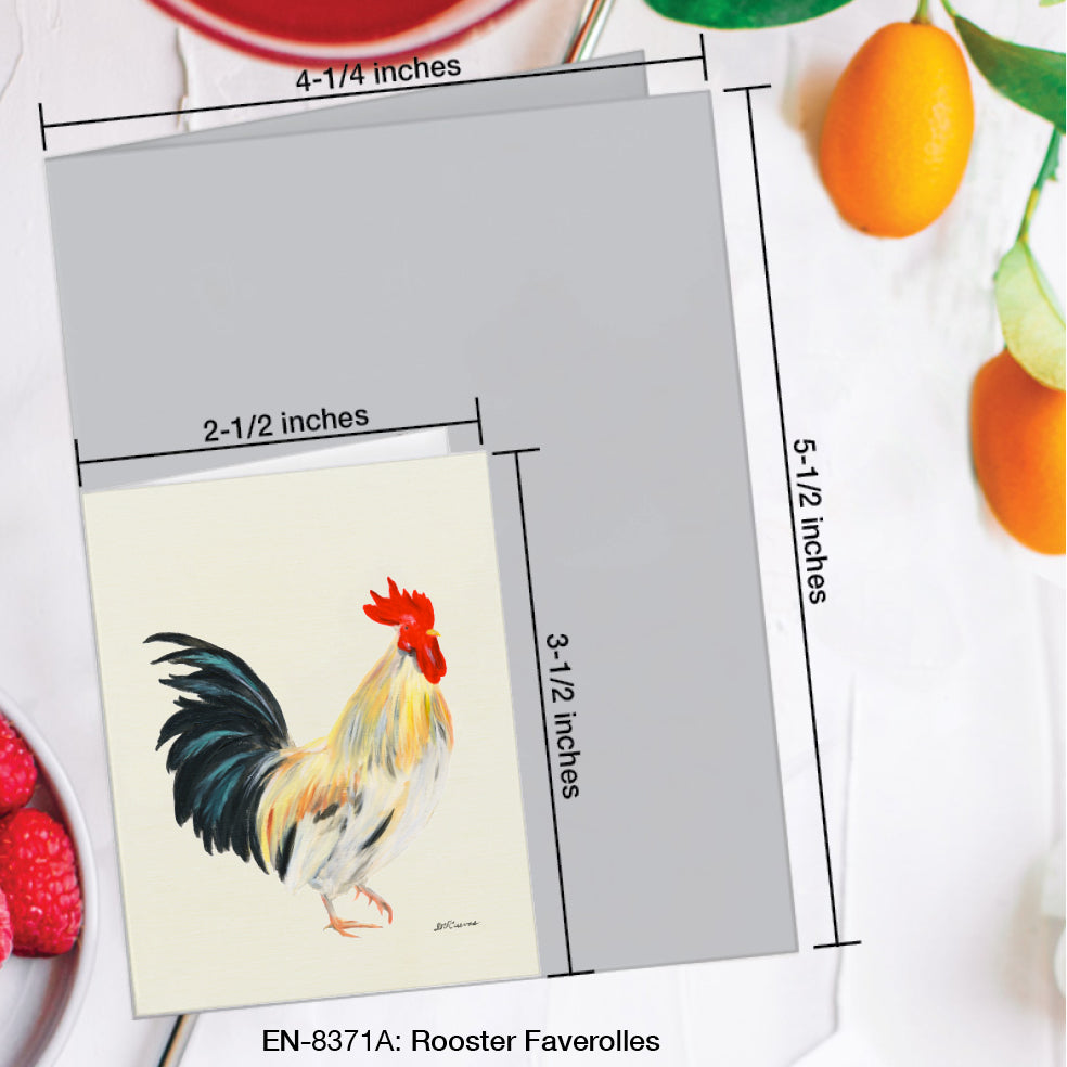 Rooster Faverolles, Greeting Card (#8371A)