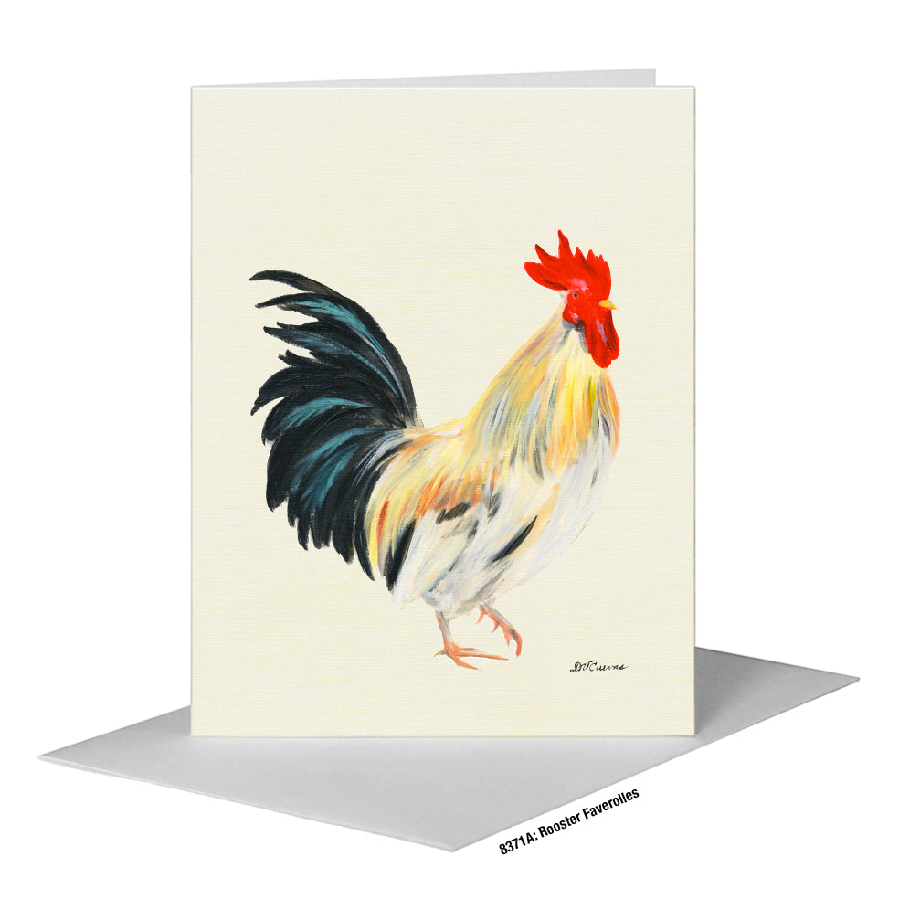 Rooster Faverolles, Greeting Card (#8371A)