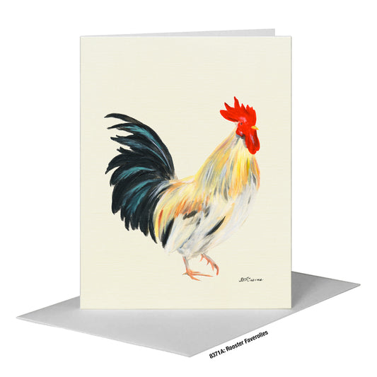 Rooster Faverolles, Greeting Card (#8371A)