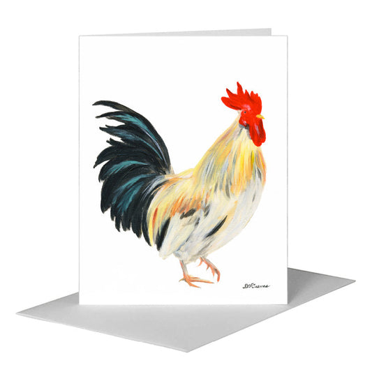 Rooster Faverolles, Greeting Card (#8371A) A2 Card Front, www.printedcanvas.com
