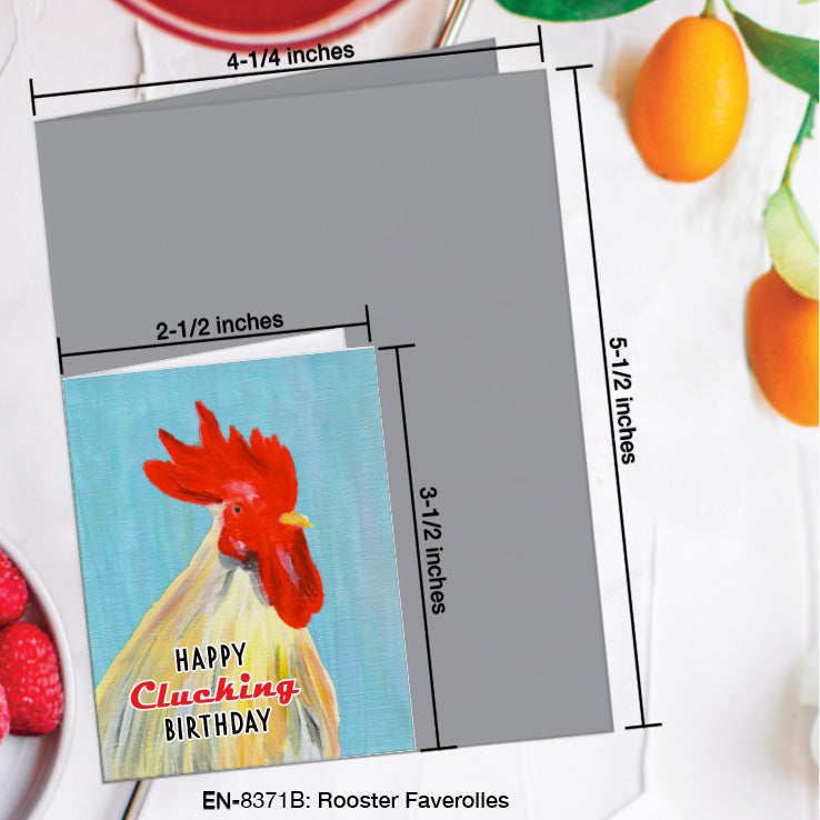 Rooster Faverolles, Greeting Card (8371B), Enclosure, www.printedcanvas.com
