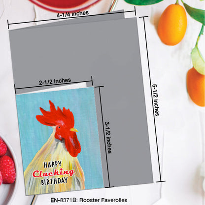 Rooster Faverolles, Greeting Card (8371B), Enclosure, www.printedcanvas.com