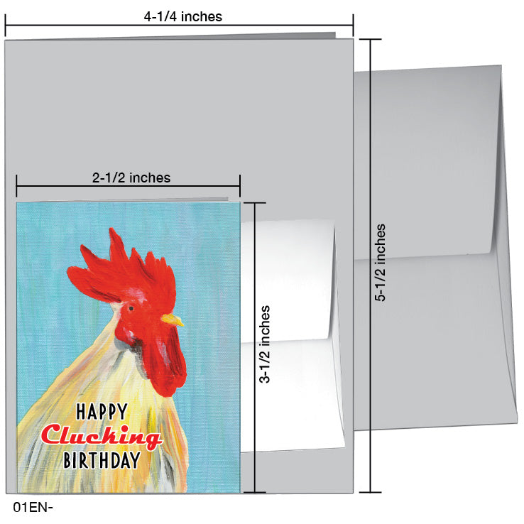 Rooster Faverolles, Greeting Card (8371B), Enclosure Card, www.printedcanvas.com