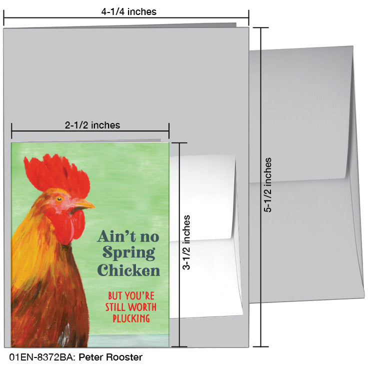 Peter Rooster, Greeting Card (8372BA), Enclosure, www.printedcanvas.com