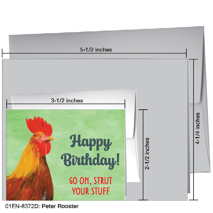 Peter Rooster, Greeting Card (8372D), Enclosure, www.printedcanvas.com