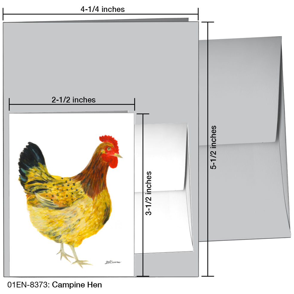 Campine Hen, Greeting Card (8373), Enclosure, printedcanvas.com