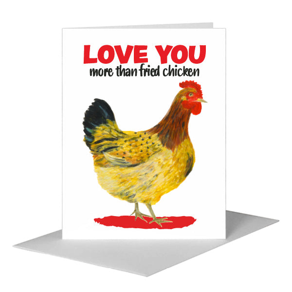 Campine Hen, Greeting Card (#8373A), A2 Card Front, www.printedcanvas.com