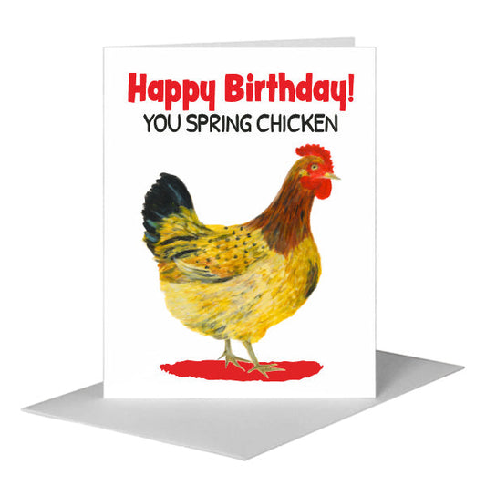 Campine Hen, Greeting Card (#8373B) A2 Card Front, www.printedcanvas.com