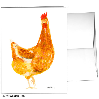 Golden Hen, Greeting Card (8374), A2, printedcanvas.com