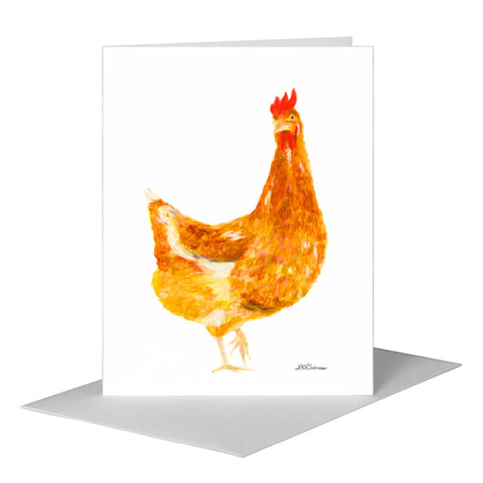 Golden Hen, Greeting Card (#8374B) A2 Card Front, www.printedcanvas.com