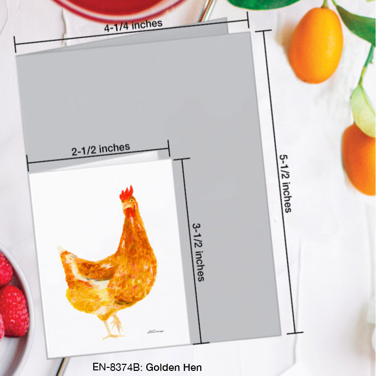 Golden Hen, Greeting Card (8374B), Enclosure Card, www.printedcanvas.com