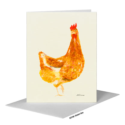 Golden Hen, Greeting Card (#8374B)