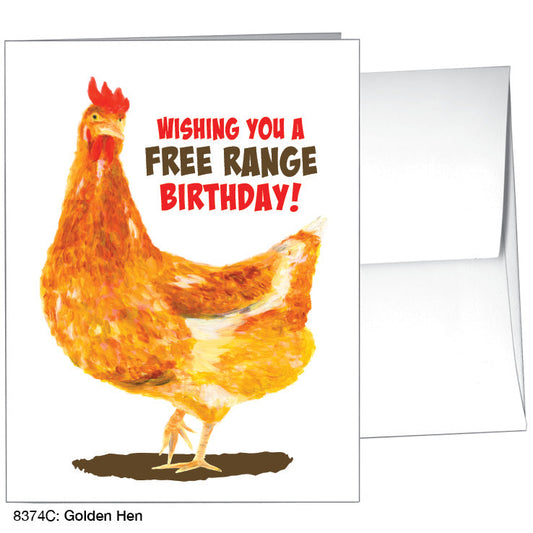 Golden Hen, Greeting Card (8374C), A2, printedcanvas.com