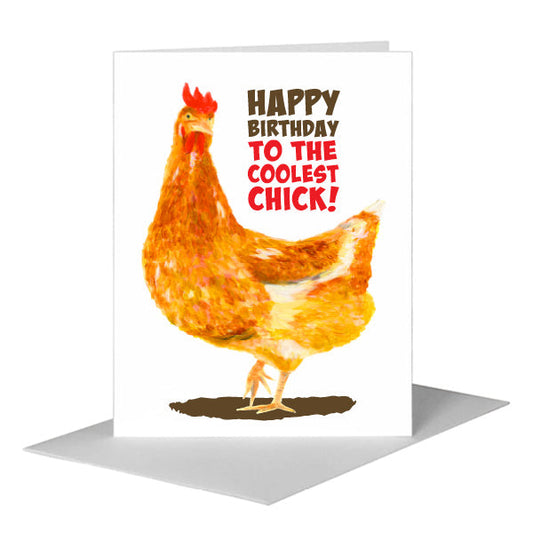 Golden Hen, Greeting Card (#8374EA) A2 Card Front, www.printedcanvas.com