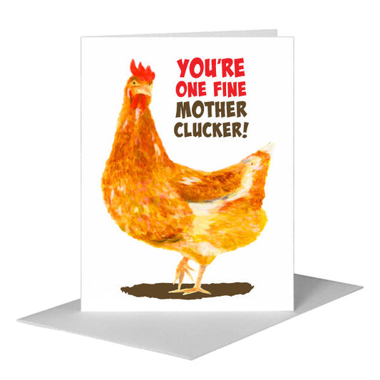 Golden Hen, Greeting Card (#8374FA) A2 Card Front, www.printedcanvas.com