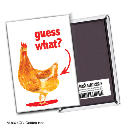 Golden Hen, Magnet (M-8374GB), front, printedcanvas.com