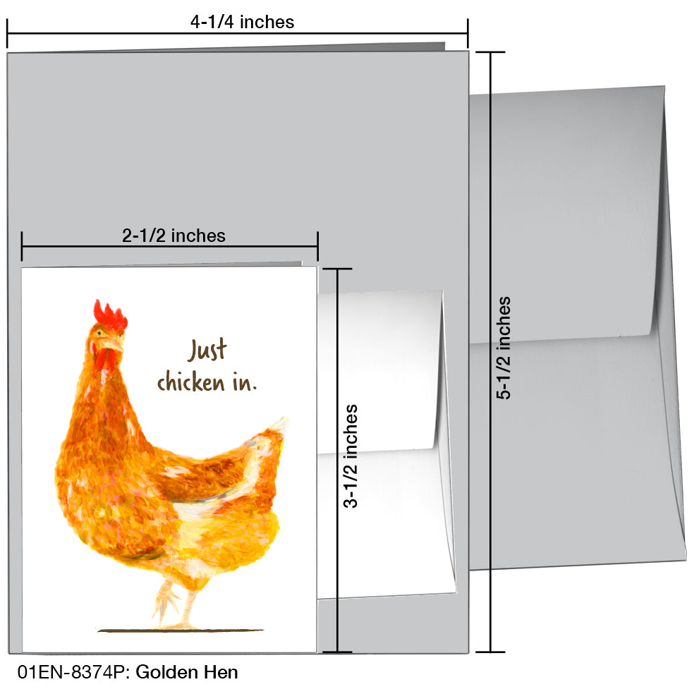 Golden Hen, Greeting Card (8374P)