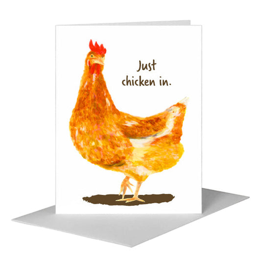 Golden Hen, Greeting Card (#8374P) A2 Card Front, www.printedcanvas.com