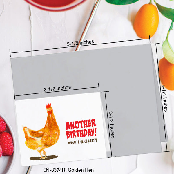 Golden Hen, Greeting Card (8374R), Enclosure, www.printedcanvas.com