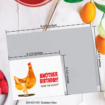 Golden Hen, Greeting Card (8374R), Enclosure, www.printedcanvas.com