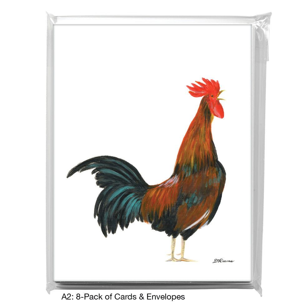 Morning Rooster, Greeting Card (8375), A2 8-Pack, printedcanvas.com
