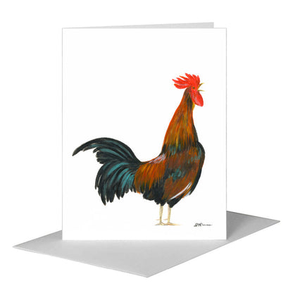 Morning Rooster, Greeting Card (#8375A), A2 Card Front, www.printedcanvas.com