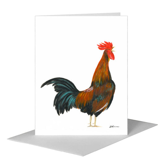 Morning Rooster, Greeting Card (#8375A) A2 Card Front, www.printedcanvas.com