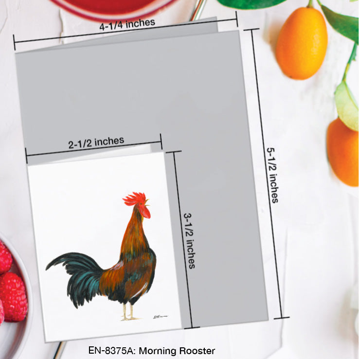 Morning Rooster, Greeting Card (8375A), Enclosure Card, www.printedcanvas.com