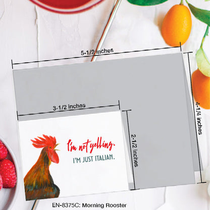 Morning Rooster, Greeting Card (8375C), Enclosure, www.printedcanvas.com