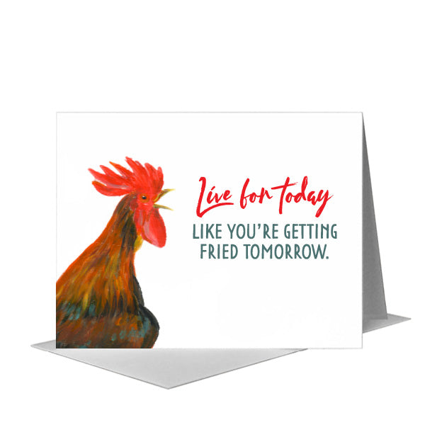 Morning Rooster, Greeting Card (#8375EA) A2 Card Front, www.printedcanvas.com